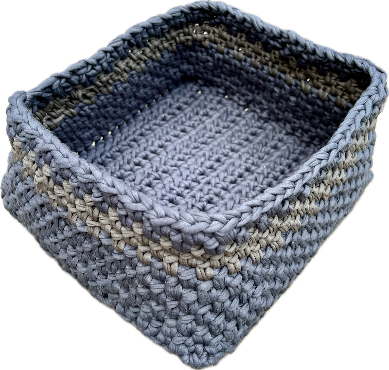 Moss Stitch Storage Basket – A Free Crochet Pattern